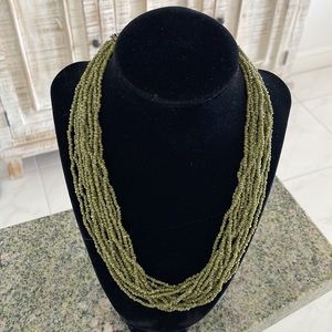 Vintage Green Beaded Necklace